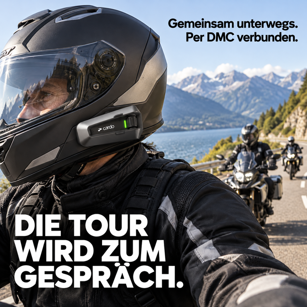 Cardo PACKTALK EDGE Motorrad-Headset – Bluetooth-Gegensprechanlage mit Mesh-Intercom und JBL-Sound