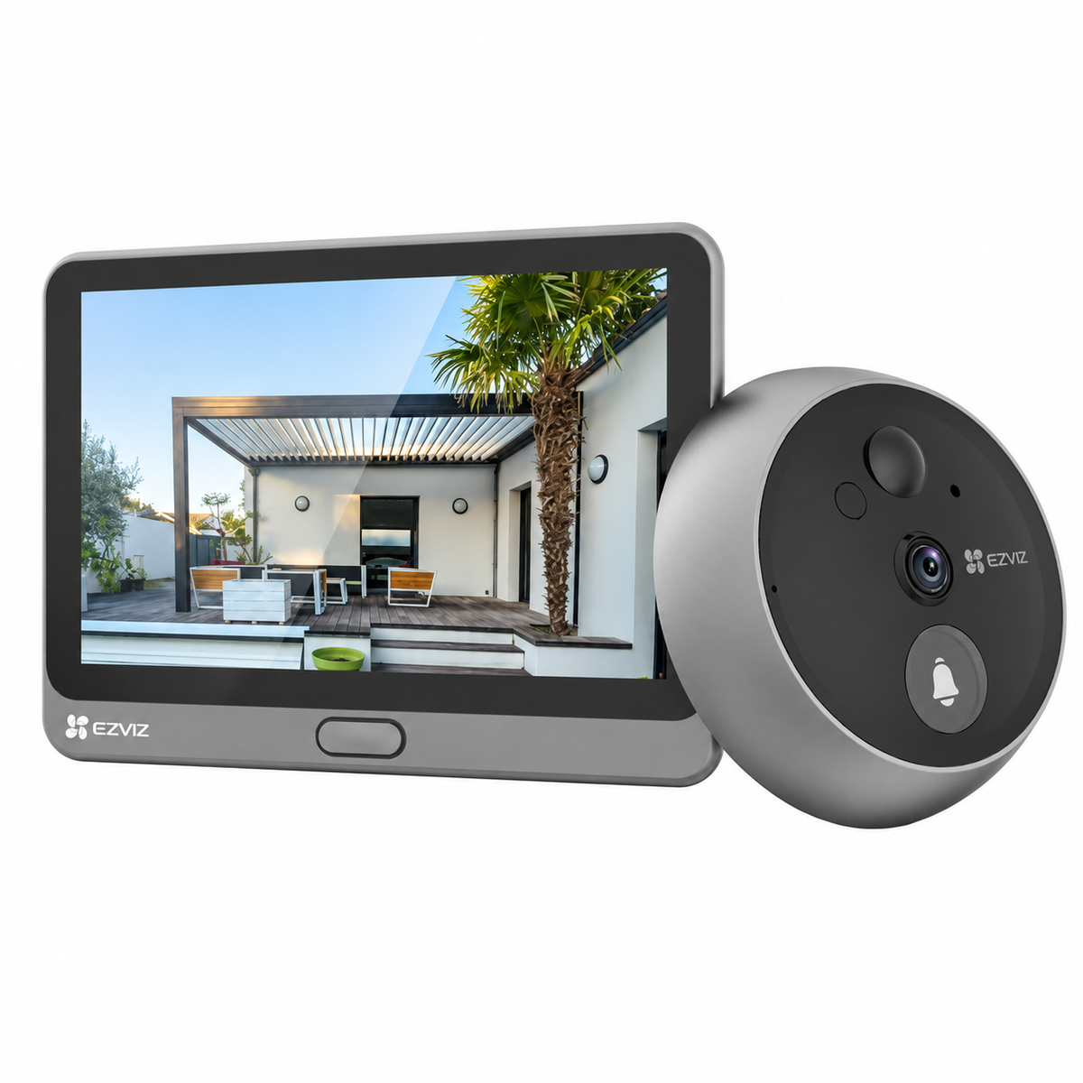 Digitální dveřní kukátko s kamerou EZVIZ CP4 – 4,3" displej, 1080p, 166°