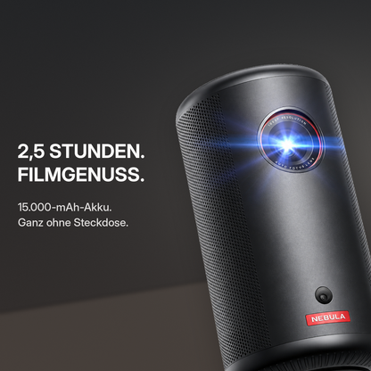 Tragbarer Full-HD Laser-Beamer mit Akku – Autofokus und integrierter Lautsprecher für Kino zu Hause und unterwegs