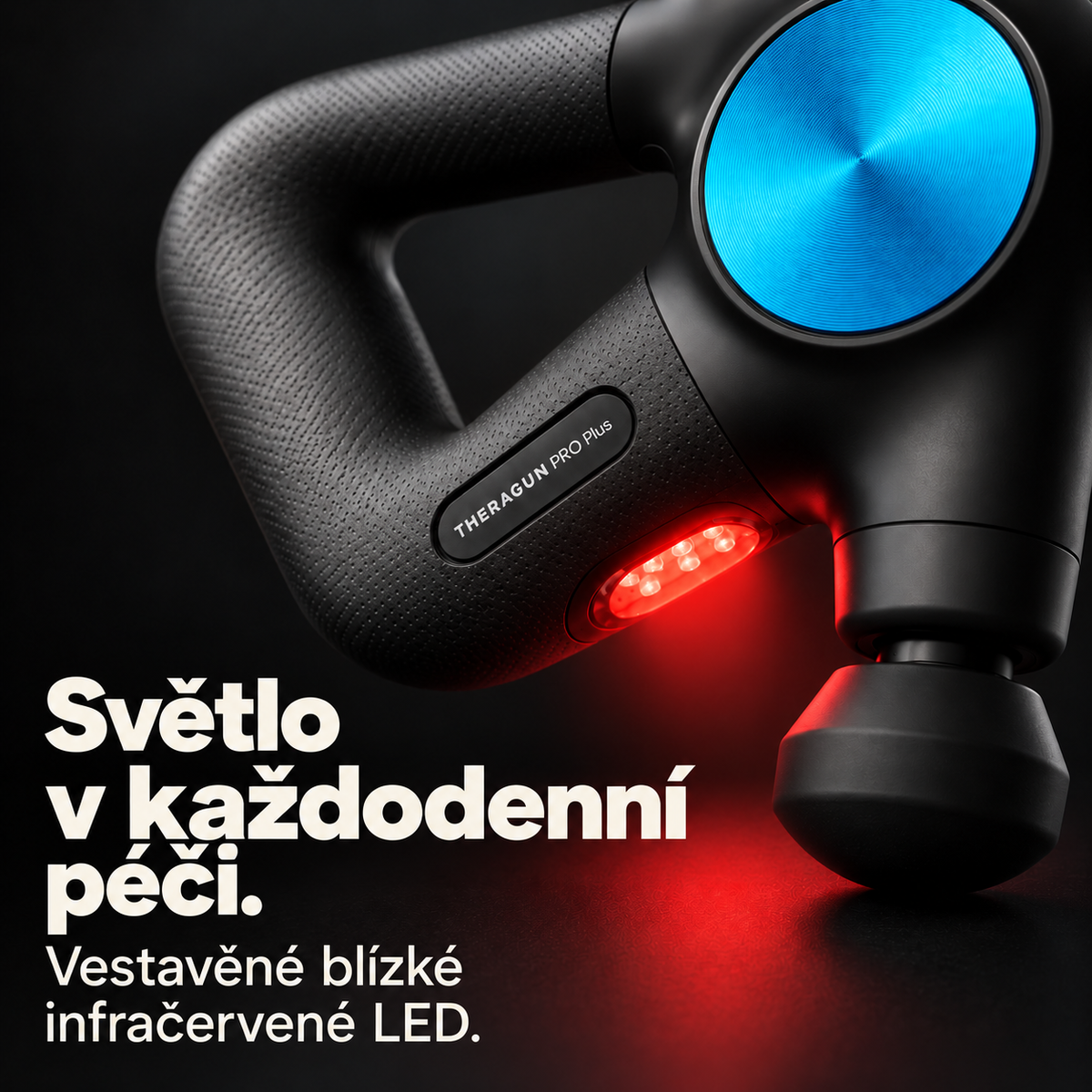 Masážní pistole s vyhříváním a vibracemi – Pět rychlostí, výměnné hlavice a pohodlný úchop pro relaxaci po sportu