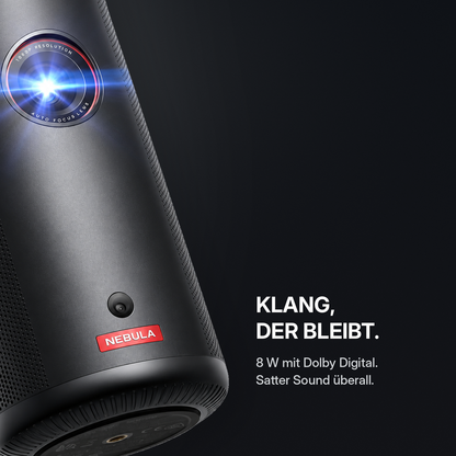 Tragbarer Full-HD Laser-Beamer mit Akku – Autofokus und integrierter Lautsprecher für Kino zu Hause und unterwegs