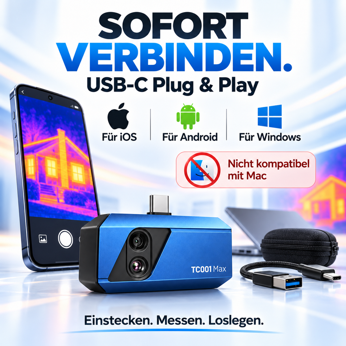 TOPDON TC001 Max Wärmebildkamera für Smartphones – Kompakte Dual-Kamera mit USB-C