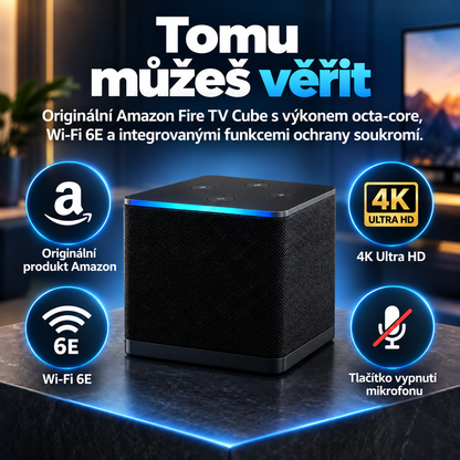 Zařízení pro streamování ve 4K s podporou Alexy – Fire TV Cube s Wi-Fi 6E a osmijádrovým procesorem