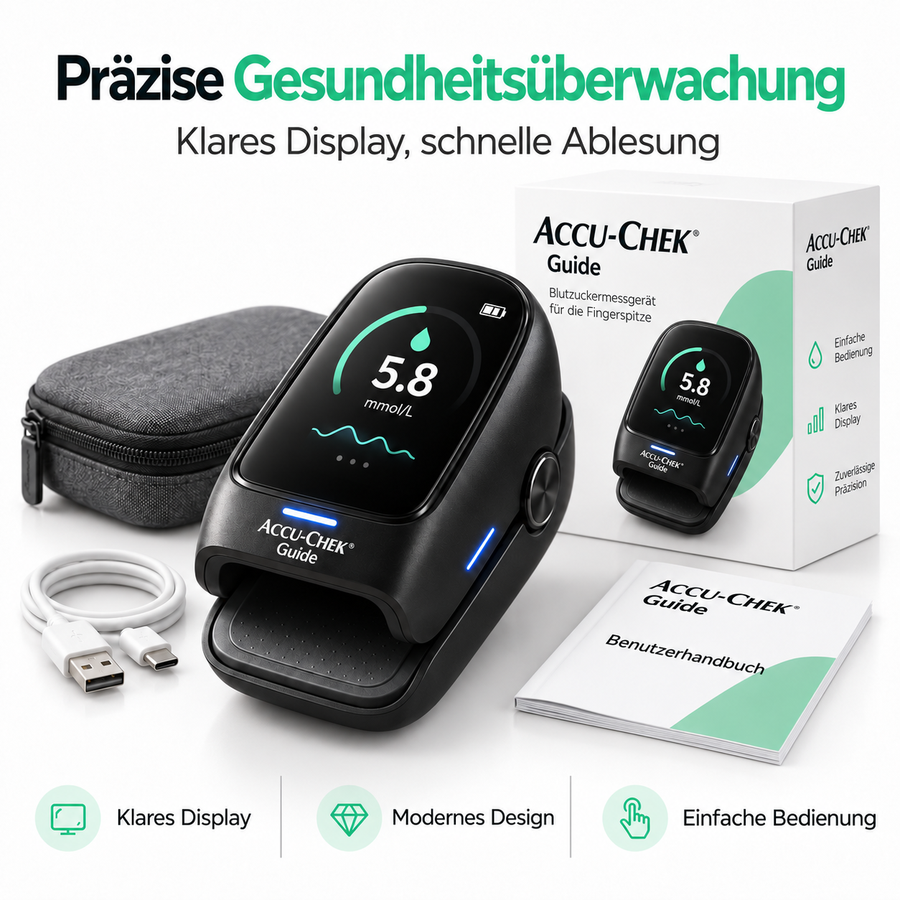 Digitales Blutzuckermessgerät – Kompakt & einfach ablesbar