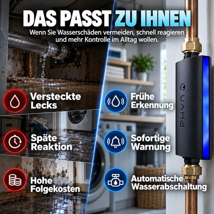 Phyn Plus Wassermelder mit App – Leckerkennung und automatische Wasserabsperrung