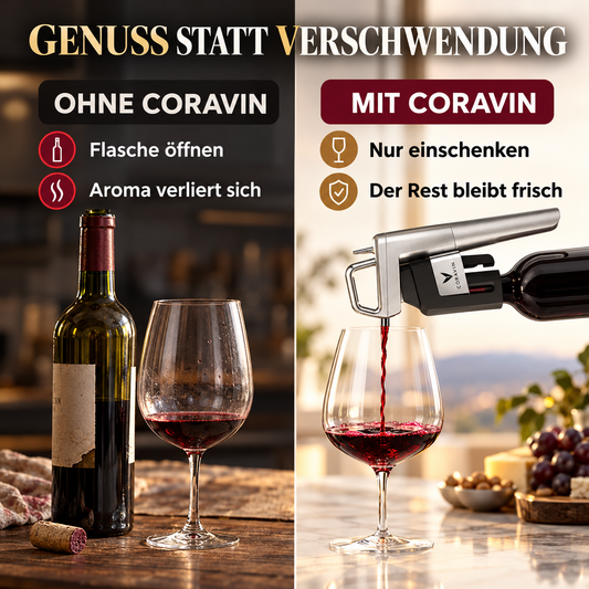 Weinausgießer mit Weinkonservierung – Wein ausschenken, ohne den Korken zu ziehen