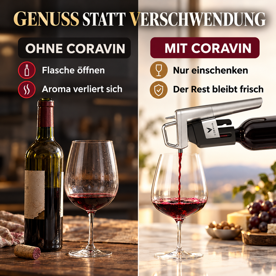 Weinausgießer mit Weinkonservierung – Wein ausschenken, ohne den Korken zu ziehen