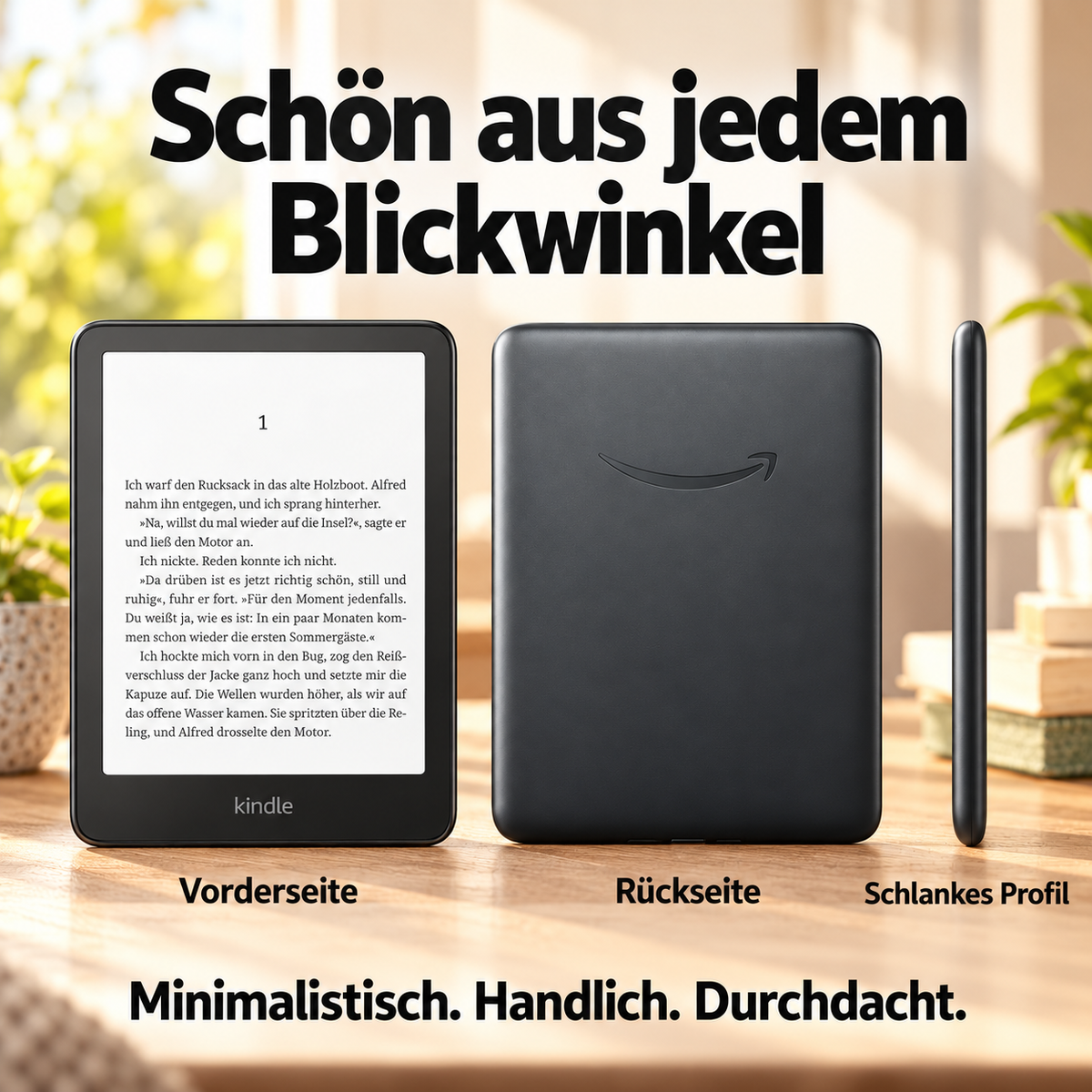 E-Book-Reader mit E-Ink-Touchdisplay – Blendarm lesen zu Hause und unterwegs
