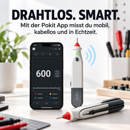Smartes Digital-Multimeter mit App – Kabellos Spannung, Strom und Widerstand messen, Signale analysieren und Messdaten aufzeichnen