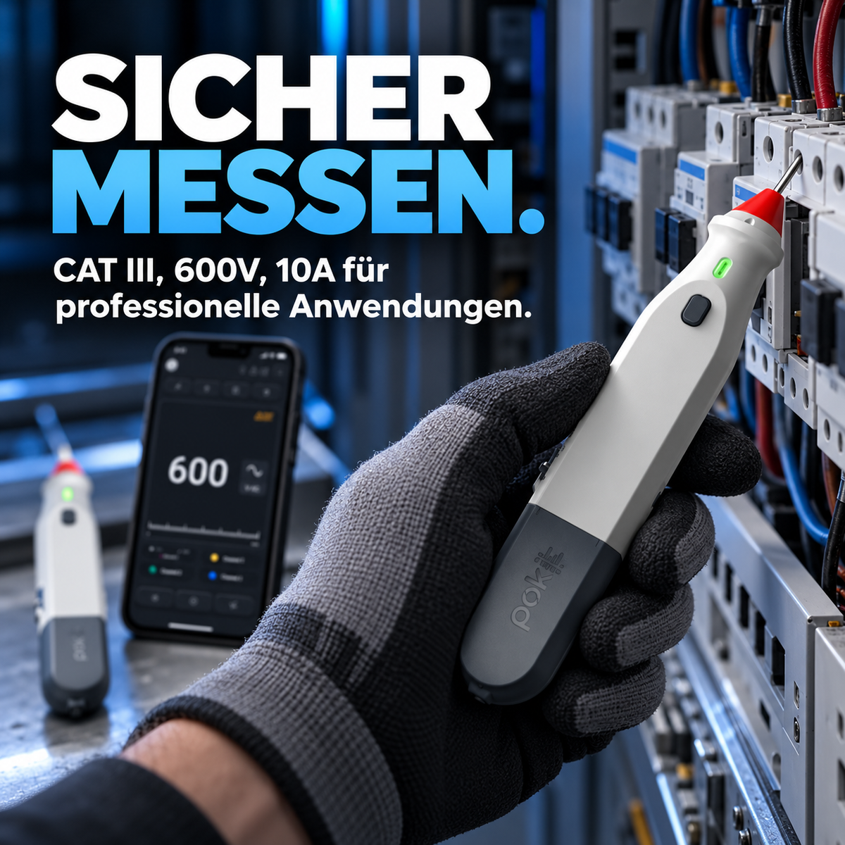 Smartes Digital-Multimeter mit App – Kabellos Spannung, Strom und Widerstand messen, Signale analysieren und Messdaten aufzeichnen