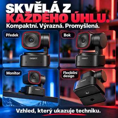4K webkamera s AI sledováním – Automatické rámování, ovládání gesty a gimbal pro videohovory a streamování
