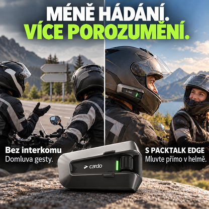 Motocyklový Bluetooth interkom – Skupinová komunikace, hlasové ovládání a voděodolné provedení na cesty