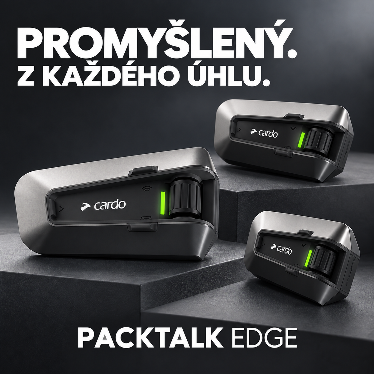 Motocyklový Bluetooth interkom – Skupinová komunikace, hlasové ovládání a voděodolné provedení na cesty