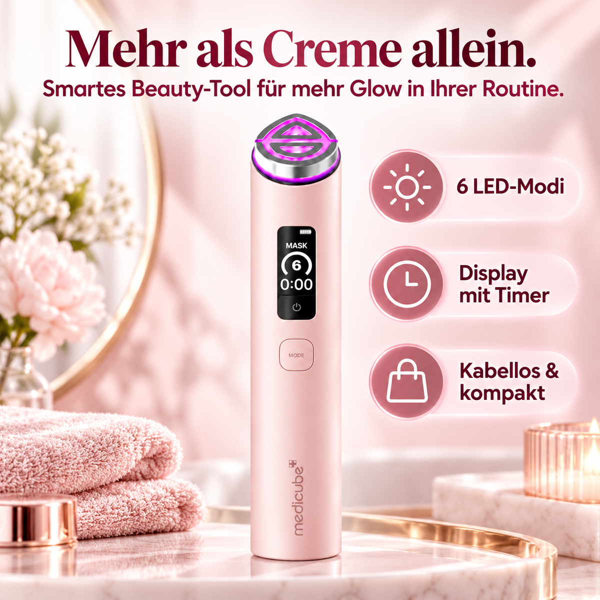 LED Gesichtspflegegerät – 7 Lichtmodi für die Beauty-Routine