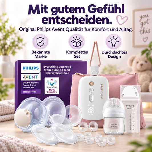 Elektrische Milchpumpe Hands-Free – Tragbare Doppelmilchpumpe mit intelligenten Pumpmodi, freihändiges Abpumpen für stillende Mütter