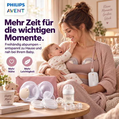 Elektrische Milchpumpe Hands-Free – Tragbare Doppelmilchpumpe mit intelligenten Pumpmodi, freihändiges Abpumpen für stillende Mütter