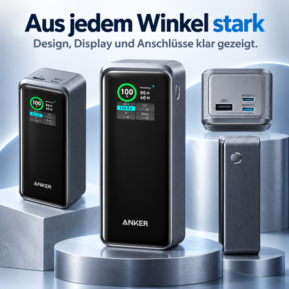 250W Powerbank 27650mAh – USB-C Schnellladegerät mit Smart Display, PD 3.1 und App-Steuerung für Laptop und Smartphone