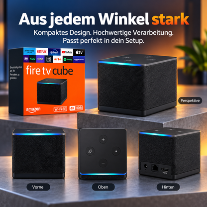4K Streaming Box mit Alexa – Fire TV Cube mit WLAN 6E und Octa-Core Prozessor