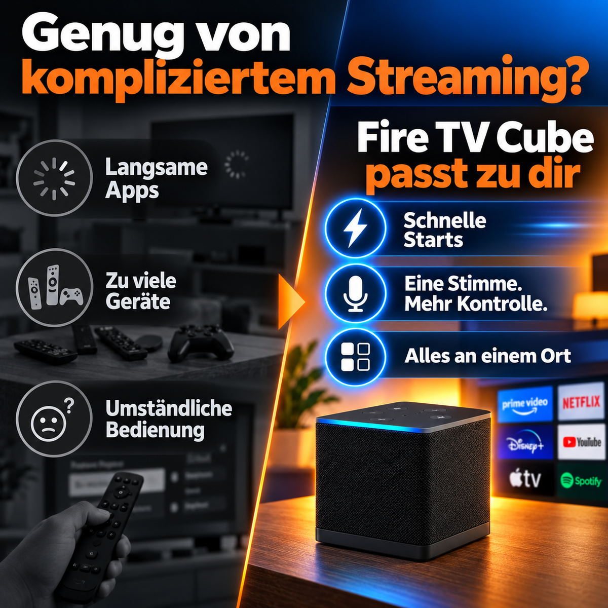 4K Streaming Box mit Alexa – Fire TV Cube mit WLAN 6E und Octa-Core Prozessor