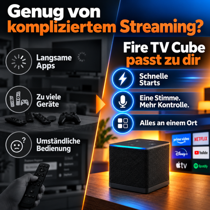 4K Streaming Box mit Alexa – Fire TV Cube mit WLAN 6E und Octa-Core Prozessor