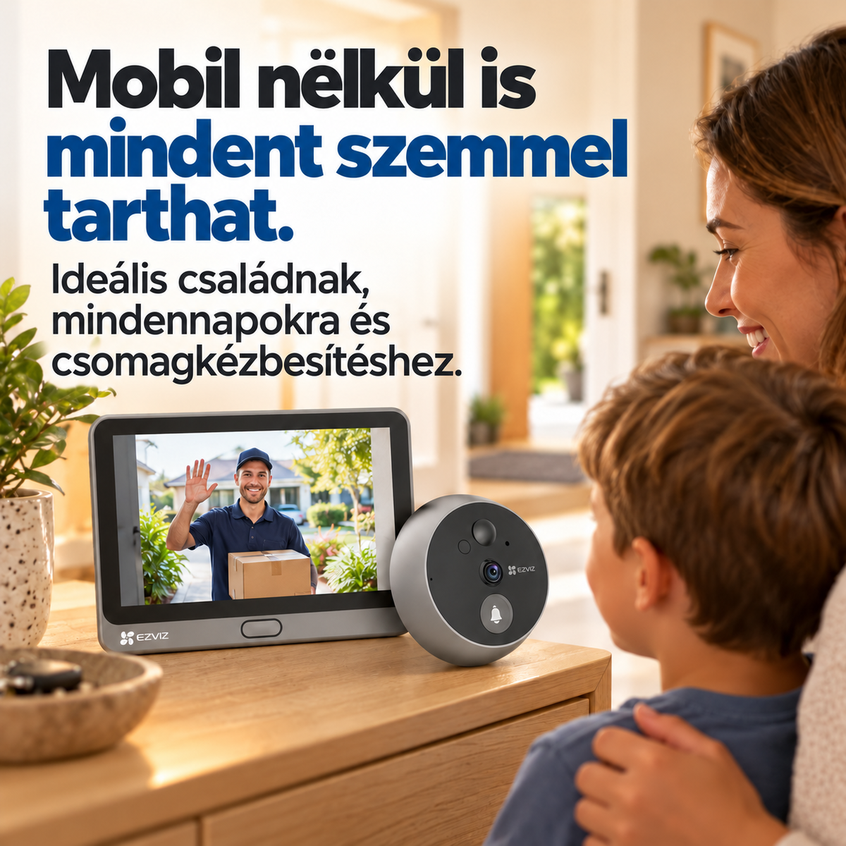 EZVIZ CP4 digitális kitekintő kamera – 4,3"-os kijelző, 1080p, 166°