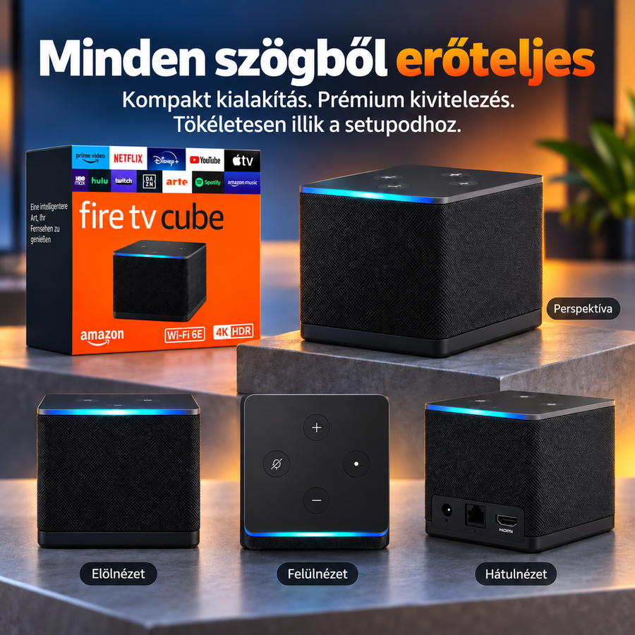4K Streaming Box Alexával – Fire TV Cube WLAN 6E-vel és nyolcmagos processzorral