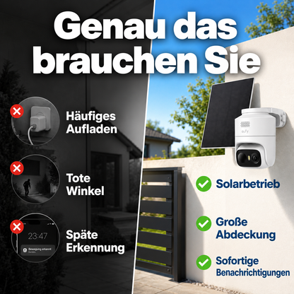 Solarbetriebene Überwachungskamera – Smarte WLAN-Kamera für den Außenbereich