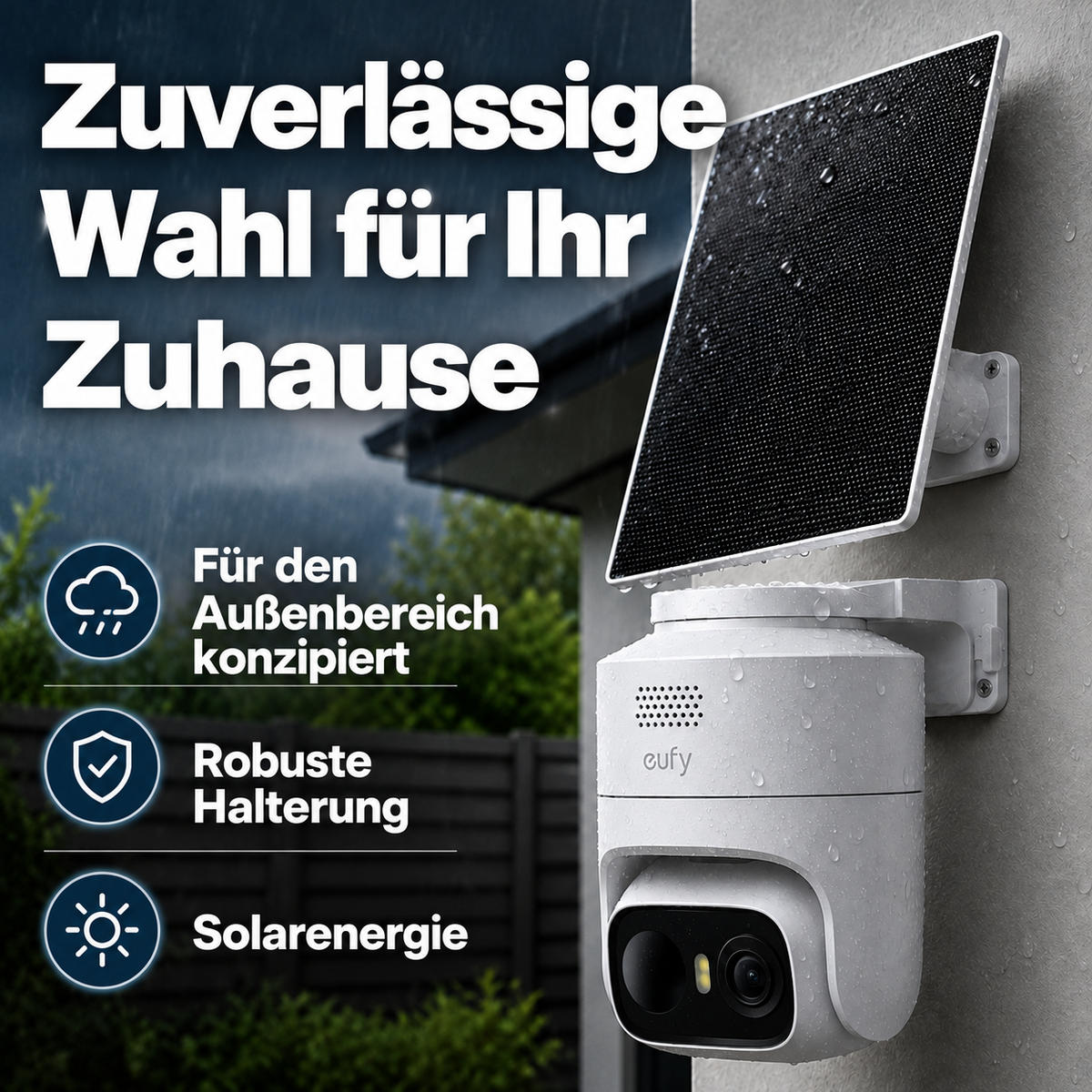Solarbetriebene Überwachungskamera – Smarte WLAN-Kamera für den Außenbereich