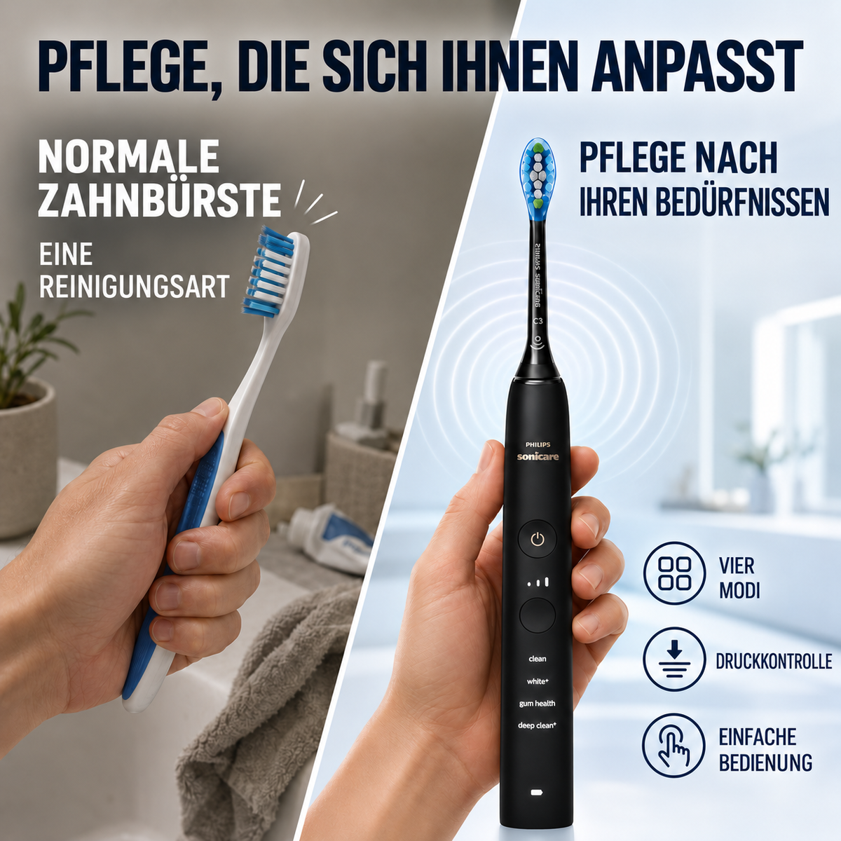 Elektrische Zahnbürste – wiederaufladbare Schallzahnbürste