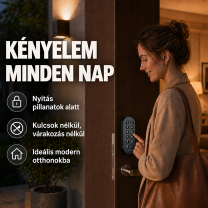 Ujjlenyomatos okos ajtózár – Kulcs nélküli nyitás és kódos belépés a kényelmes hazaérkezéshez