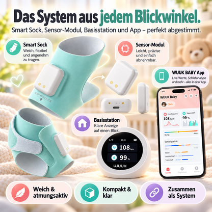 WUUK Baby Schlafmonitor mit Smart Sock und App