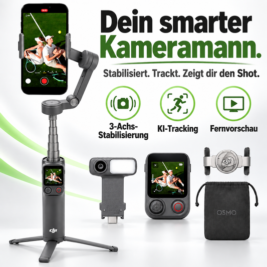 Smartphone Gimbal mit AI Tracking – Handy Stabilisator mit Fernbedienung