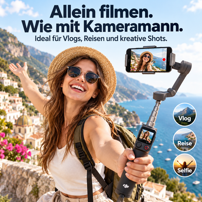 Smartphone Gimbal mit AI Tracking – Handy Stabilisator mit Fernbedienung