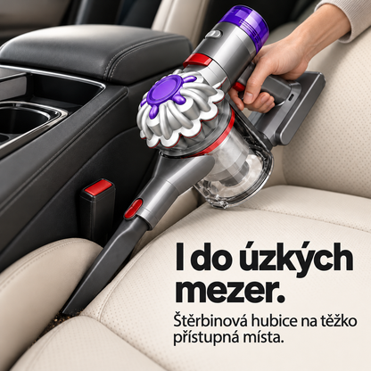 Bezdrátový ruční vysavač – Motorizovaný kartáč, štěrbinová hubice a snadné vysypávání pro auto, čalounění i domácnost