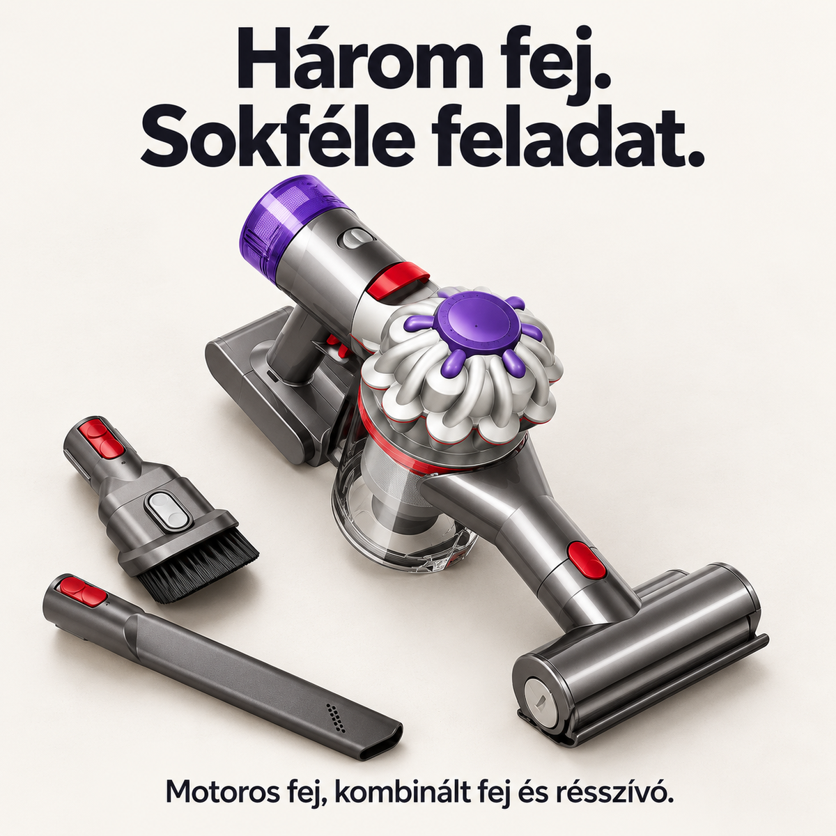 Vezeték nélküli kézi porszívó – Motoros tisztítófej, résszívó és egyszerű tartályürítés autóhoz, kárpithoz és otthonra