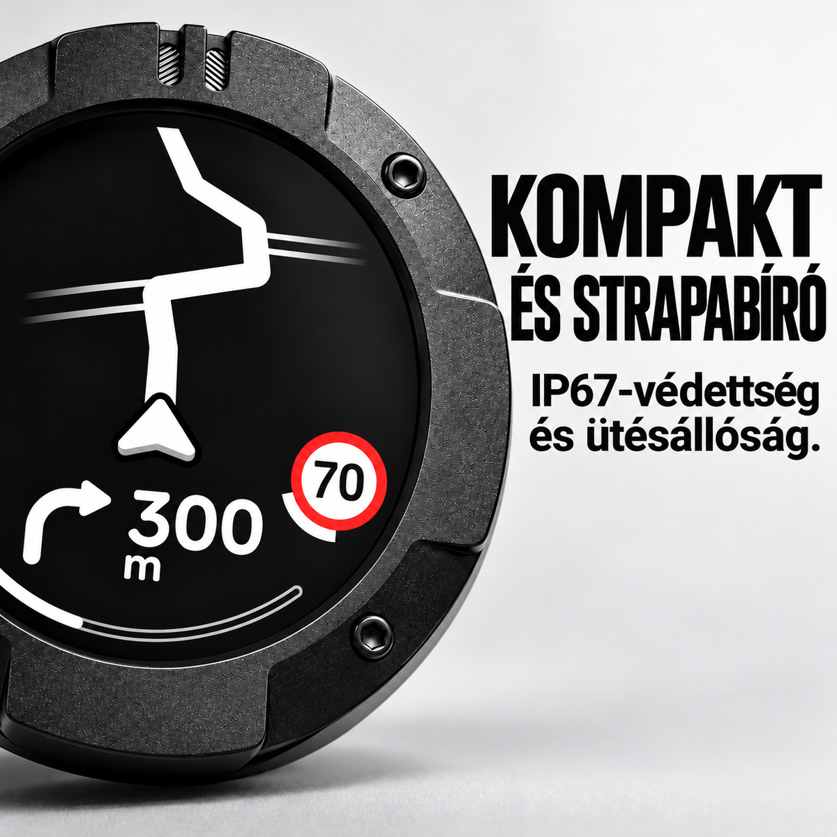 Motoros navigációs készülék – Útvonaltervezés, kanyarodási útmutatás, sebességmérő és iránytű a kényelmes túrákhoz