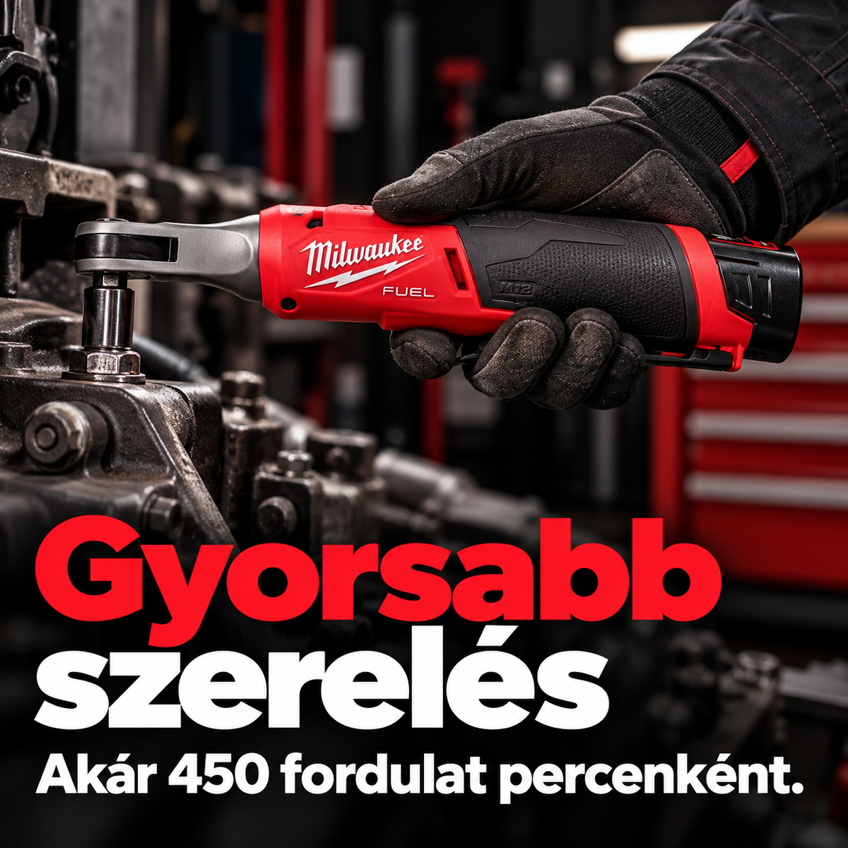 Akkumulátoros racsnis kulcs 3/8 hüvelyk – Alacsony profilú fej, állítható sebesség és LED-világítás szűk helyekre